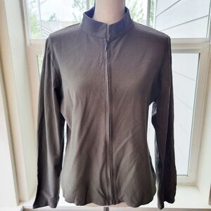 Eileen Fisher Stand Collar Grey Jacket | M